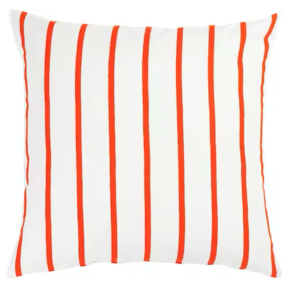 IKEA NICKFIBBLA Cushion Cover, White Orange/Stripe, 20x20" (205.609.91) NEW